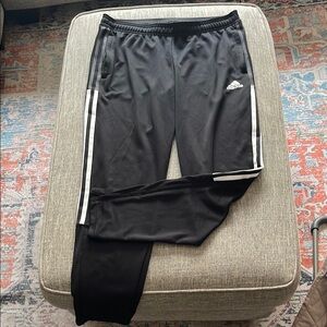 Adidas Black Soccer Pants with Stripes